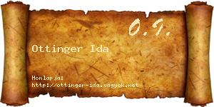 Ottinger Ida névjegykártya